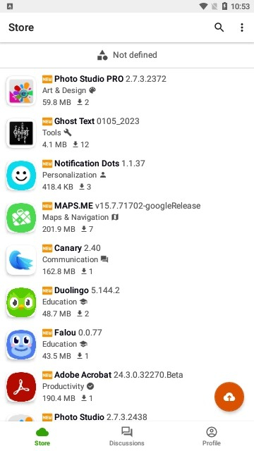 Appteka App移动端应用分类浏览界面